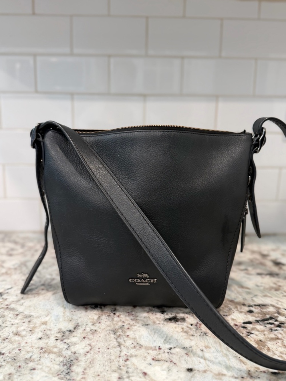 Coach Black Leather Crossbody Shoulder Bag - Picture 2 of 14